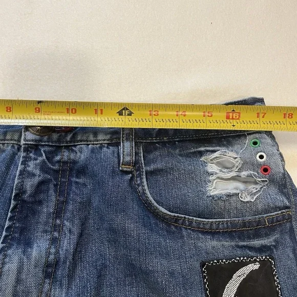 Phillip Plein Denim Jean Shorts Men's Size 34 Designer Distressed Pants Rare - Picture 13 of 16